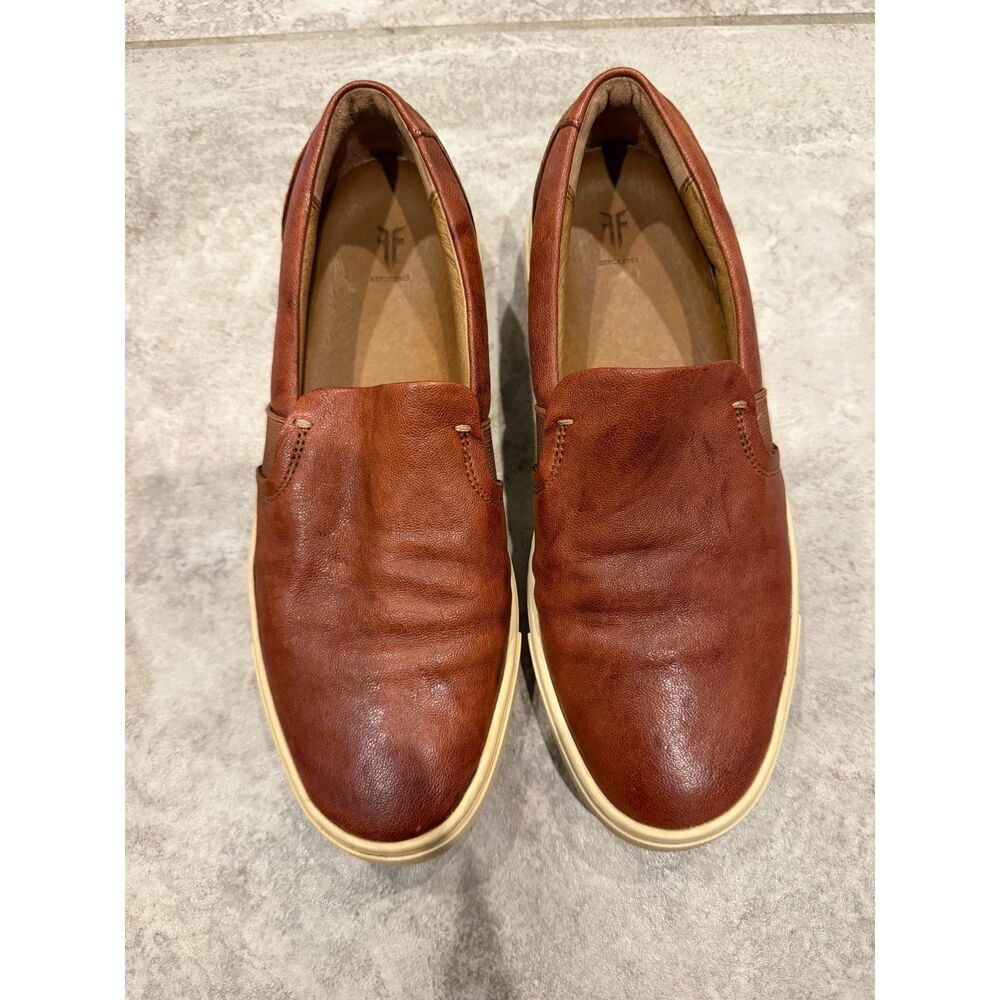FRYE Cognac Leather Slip On Sneakers - Ivy / Soft Leather - Size 6.5
